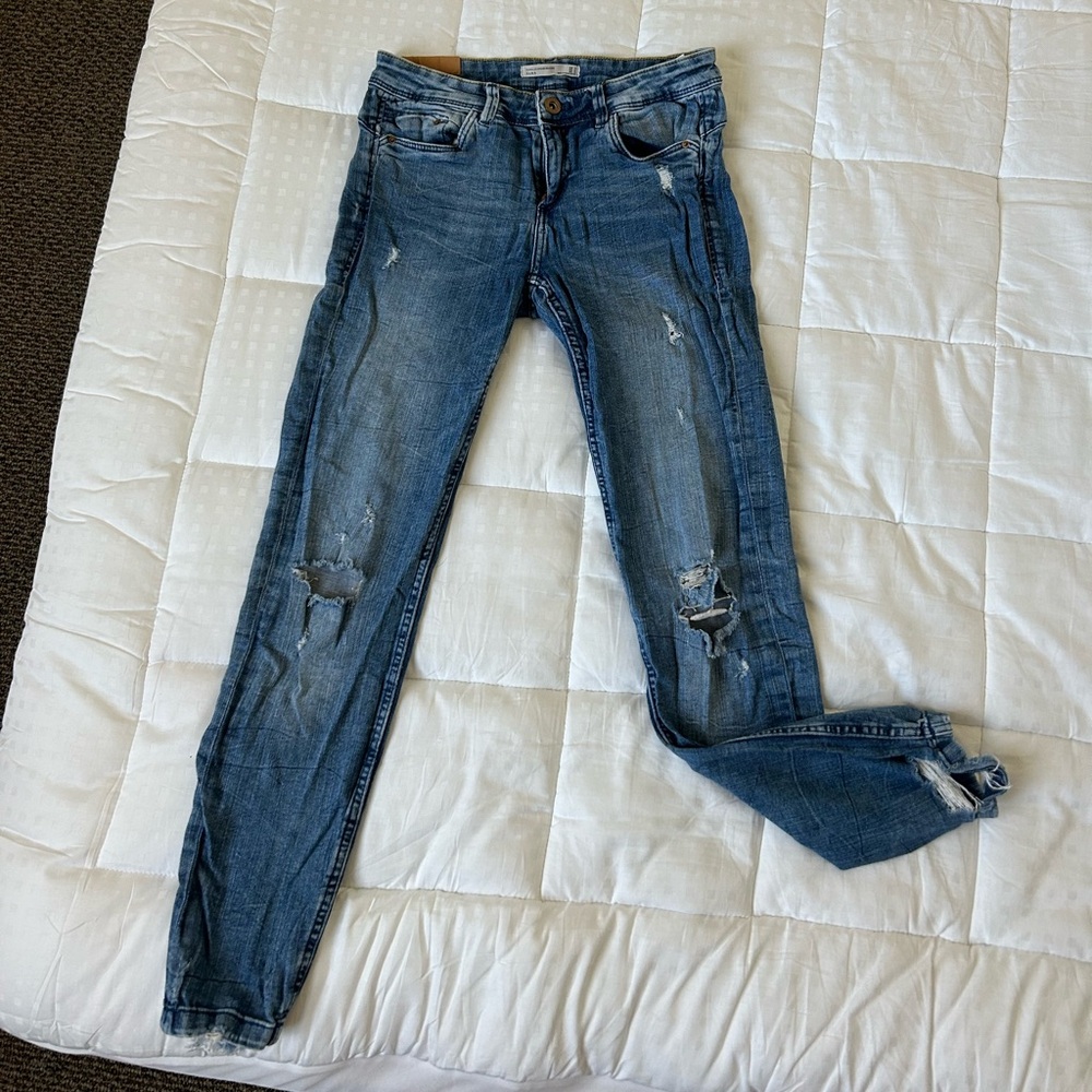 Zara Skinny Ripped Jeans
